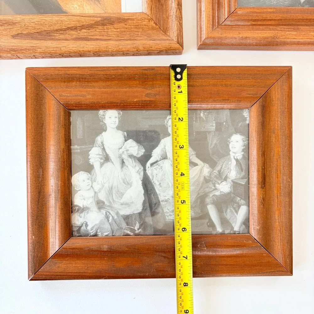 Vintage Solid Oak Picture Frames Set of 3 Honey Wood Gallery Wall Decor